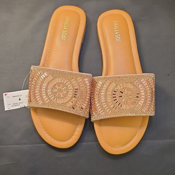 BRAND NEW THALIA SODI RHINESTONE EMBELLISHEDE WOMEN'S SLIDER G1 - Picture 2 of 16